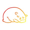 A creative warm gradient line drawing sleepy polar bear Royalty Free Stock Photo