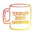 A creative warm gradient line drawing worlds best daughter mug