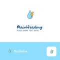 Creative Water drop with current Logo Design. Flat color Logo place for Tagline. Vector Illustration