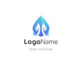 Creative water drop with negative leaf logo