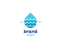 Creative water drop with simple waves logo