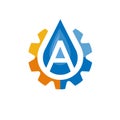 Water Tech with letter A template