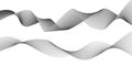 Creative wave of many gray lines on a white background isolated. Vector illustration Royalty Free Stock Photo