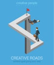 Creative ways to achieve goal flat 3d web isometric infographic business concept Royalty Free Stock Photo