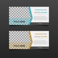 Creative web banner design . minimal style . card tag . badge . Flat linear , illustration Royalty Free Stock Photo