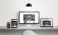 Creative web design agency presentation on multiple devices