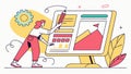 Creative Web Design and Interface Development, vector design Generative AI Royalty Free Stock Photo