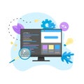 Creative webpage development and web design concept