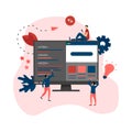 Creative webpage development and web design concept