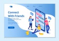 Creative website template of Connect with Friends concept