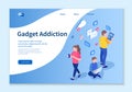 Creative website template of Gadget Addiction concept