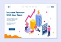 Creative website template of Increase Revenue with Your Team concept