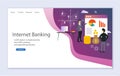 Creative website template of web page for internet banking