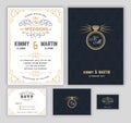 Creative wedding invitations with flourish and twirls design