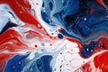 eye-catching fluid artistic white red and blue acrylic paint macro abstract background