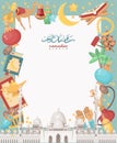 Creative white sheet design for holy month of muslim community festival Ramadan Kareem. Arabic decorations