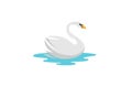 Creative White Swan Swimming River Logo