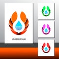 creative wings water logo set with color options Royalty Free Stock Photo