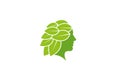 Creative Woman Leaf Beauty Logo Design Vector Symbol Illustration