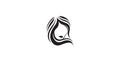 Creative Women Hair Abstract Logo Vector Symbol Icon Design