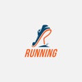 Creative wordmark logo, R for Run logo / Running logo vector template