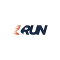 Creative wordmark logo, R for Run logo / Running logo vector template Royalty Free Stock Photo
