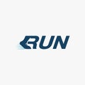 Creative wordmark logo, R for Run logo, Running logo vector template Royalty Free Stock Photo