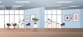 creative workplace modern cabinet empty no people office interior contemporary co-working center Royalty Free Stock Photo