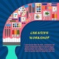 Creative workshop poster template Royalty Free Stock Photo