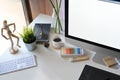 Creative workspace with office desk Royalty Free Stock Photo
