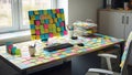 Creative Workspace with Sticky Notes and Organized Desk by Window Royalty Free Stock Photo