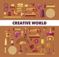 Creative world handicraft tools and equipment hobby or craft