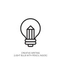 Creative Writing Concept: Light Bulb with Pencil Inside Royalty Free Stock Photo