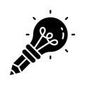 Creativity, writing skills, and idea generation, creative writing glyph icon Royalty Free Stock Photo