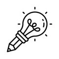 Creativity, writing skills, and idea generation, creative writing outline icon Royalty Free Stock Photo