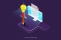 Creative writing flat isometric vector concept. Royalty Free Stock Photo