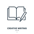 Creative Writing Icon. Writer, Author, Creativity. Editable Stroke. Vector Icon