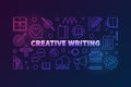 Creative writing vector outline colored horizontal banner