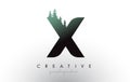 Creative X Letter Logo Idea With Pine Forest Trees. Letter X Design With Pine Tree on Top Royalty Free Stock Photo