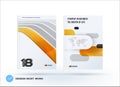 Creative yellow grey design of business brochure set, abstract horizontal cover layout, flyer in A4 with colourful Royalty Free Stock Photo