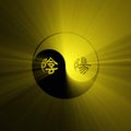 Creative Yin Yang sign light flare Royalty Free Stock Photo