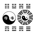 Creative Yin Yang symbol trigram sign Royalty Free Stock Photo