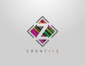 Creative Z Letter Logo. Modern Abstract Square Geometric Initial Z Icon Royalty Free Stock Photo