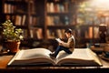 Tiny Bibliophile: Miniature Scene of a Reading Session