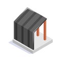 Creatively crafted isometric icon of temporary shelter, house construction vector design Royalty Free Stock Photo