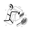 Creatively designed amazing isometric illustration of parcel tracking Royalty Free Stock Photo