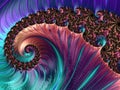 Creative, fractal design, shell shaped, vivid colours, kaleidoscope, generative ai, background, wallpaper Royalty Free Stock Photo