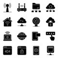 Pack of Dataserver and Database Solid Icons Royalty Free Stock Photo