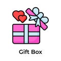 Creatively designed vector of gift box with heart, surprise gift, mothers day present