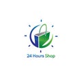 24 hours e-commerce logo Royalty Free Stock Photo